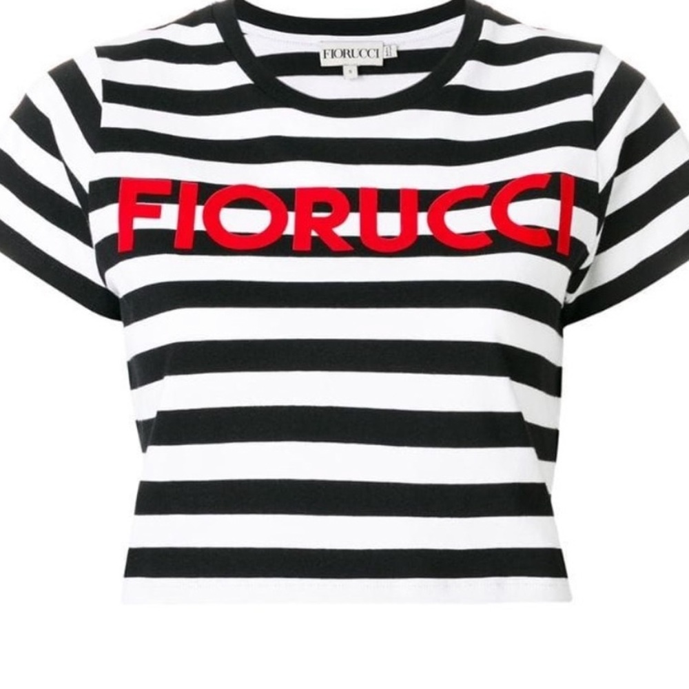 Fiorucci Black and White Crop Tee